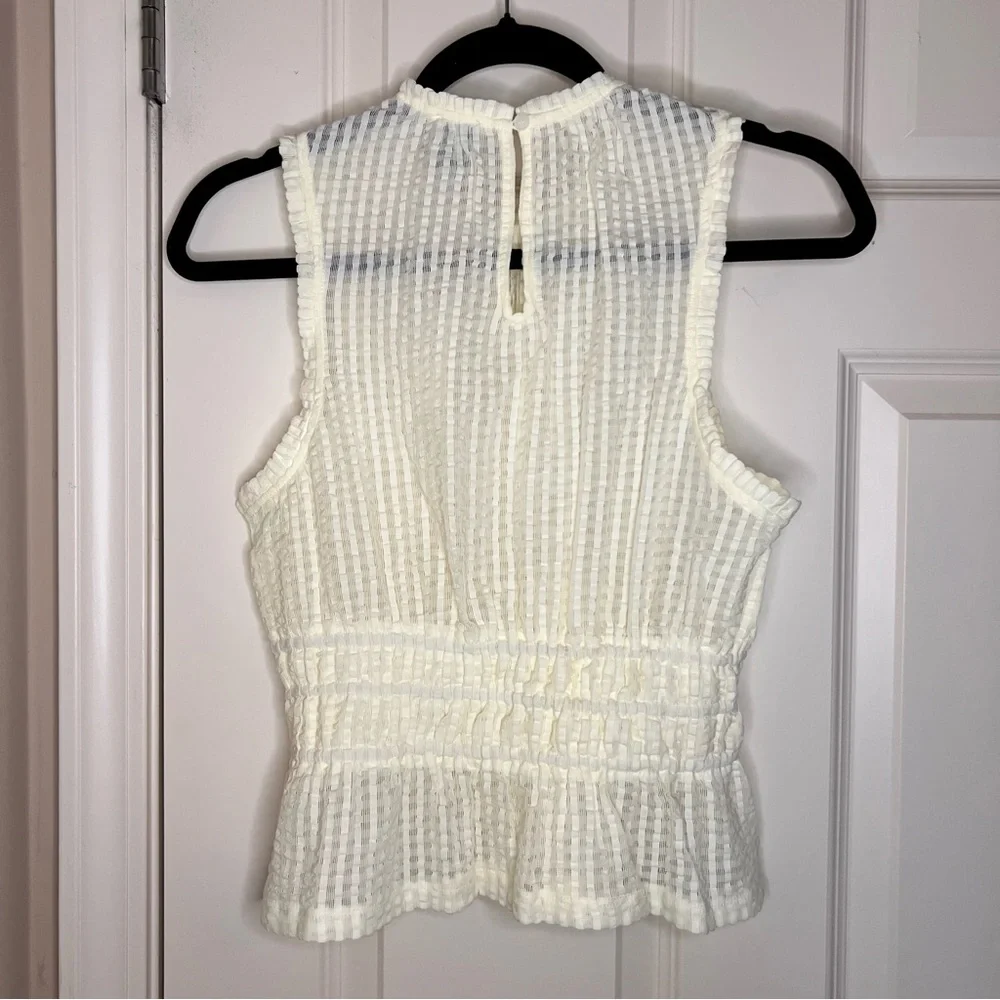 NWT Anthropologie Maeve White Smocked Halter Blouse Top. Size Small‎ - Picture 4 of 8